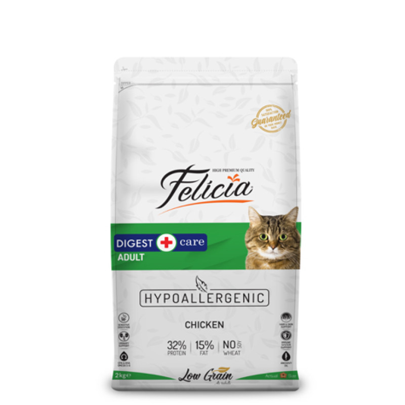 Felicia 2 Kg Yetişkin Tavuklu Az Tahıllı HypoAllergenic Kedi Maması