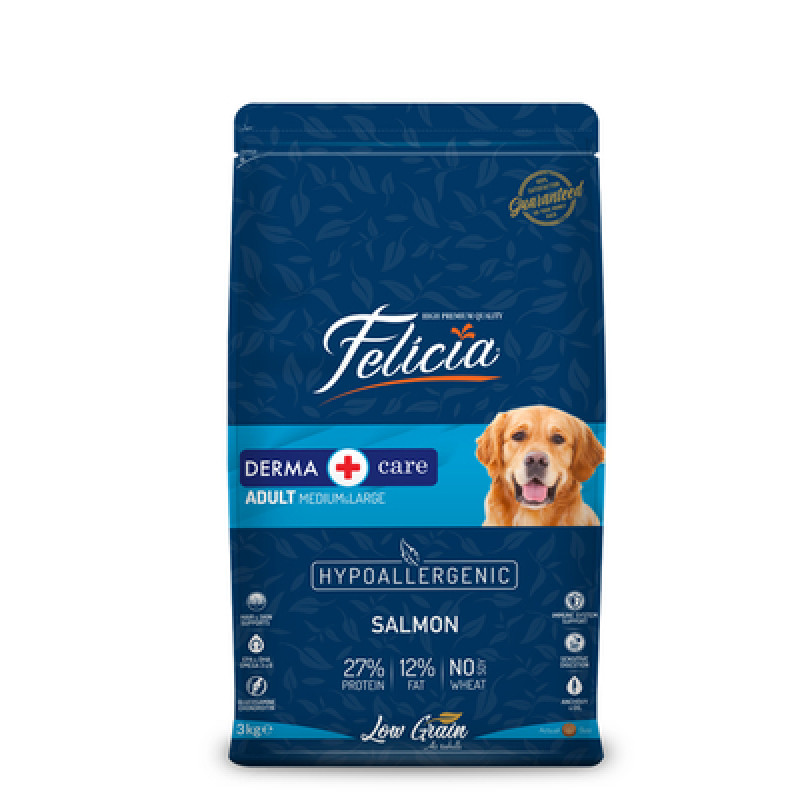 Felicia 3 Kg Yetişkin Somonlu M/Large Az Tahıllı Breed HypoAllergenic Köpek Maması