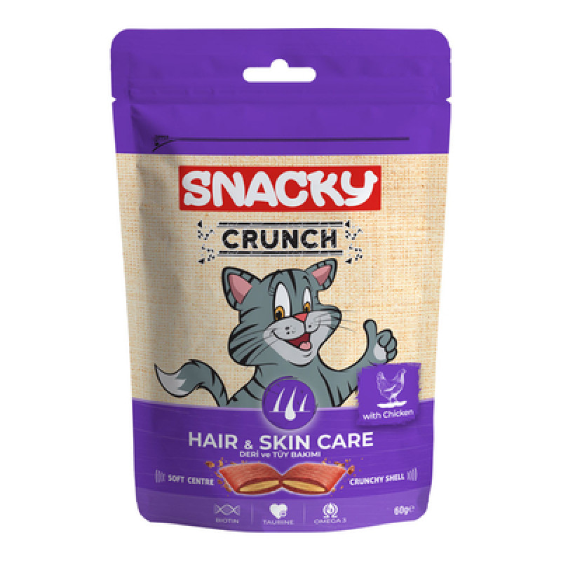 Snacky Kedi Crunch Ödül Hair-Skin Tavuklu 
