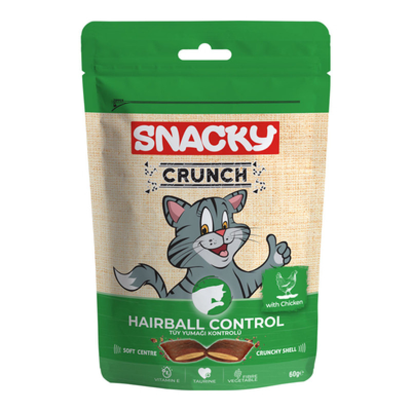Snacky Kedi Crunch Ödül Hairball Cont.Tavuk  